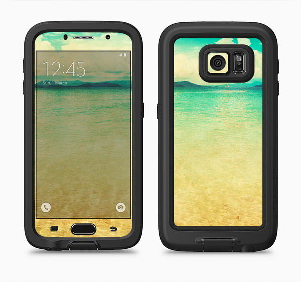 The Vintage Vibrant Beach Scene Full Body Samsung Galaxy S6 LifeProof Fre Case Skin Kit
