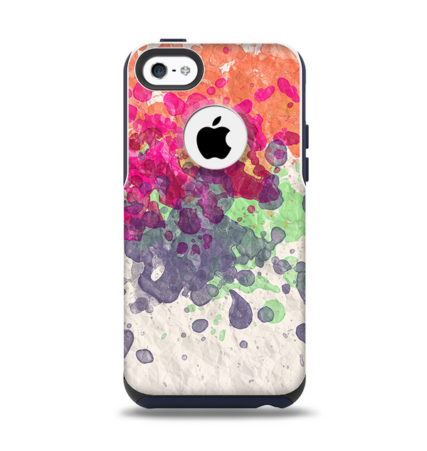 The Vintage WaterColor Droplets Apple iPhone 5c Otterbox Commuter Case Skin Set
