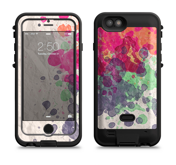 The Vintage WaterColor Droplets Apple iPhone 6/6s LifeProof Fre POWER Case Skin Set