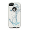 The Vintage White and Blue Anchor Illustration Apple iPhone 5-5s Otterbox Commuter Case Skin Set