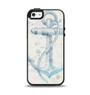 The Vintage White and Blue Anchor Illustration Apple iPhone 5-5s Otterbox Symmetry Case Skin Set