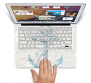 The Vintage White and Blue Anchor Illustration Skin Set for the Apple MacBook Pro 13" with Retina Display