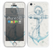 The Vintage White and Blue Anchor Illustration Skin for the Apple iPhone 5c