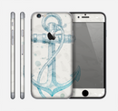 The Vintage White and Blue Anchor Illustration Skin for the Apple iPhone 6