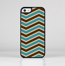 The Vintage Wide Chevron Pattern Brown & Blue Skin-Sert Case for the Apple iPhone 5c