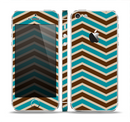 The Vintage Wide Chevron Pattern Brown & Blue Skin Set for the Apple iPhone 5