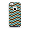The Vintage Wide Chevron Pattern Brown & Blue Skin for the iPhone 5c OtterBox Commuter Case