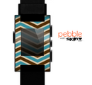 The Vintage Wide Chevron Pattern Brown & Blue Skin for the Pebble SmartWatch
