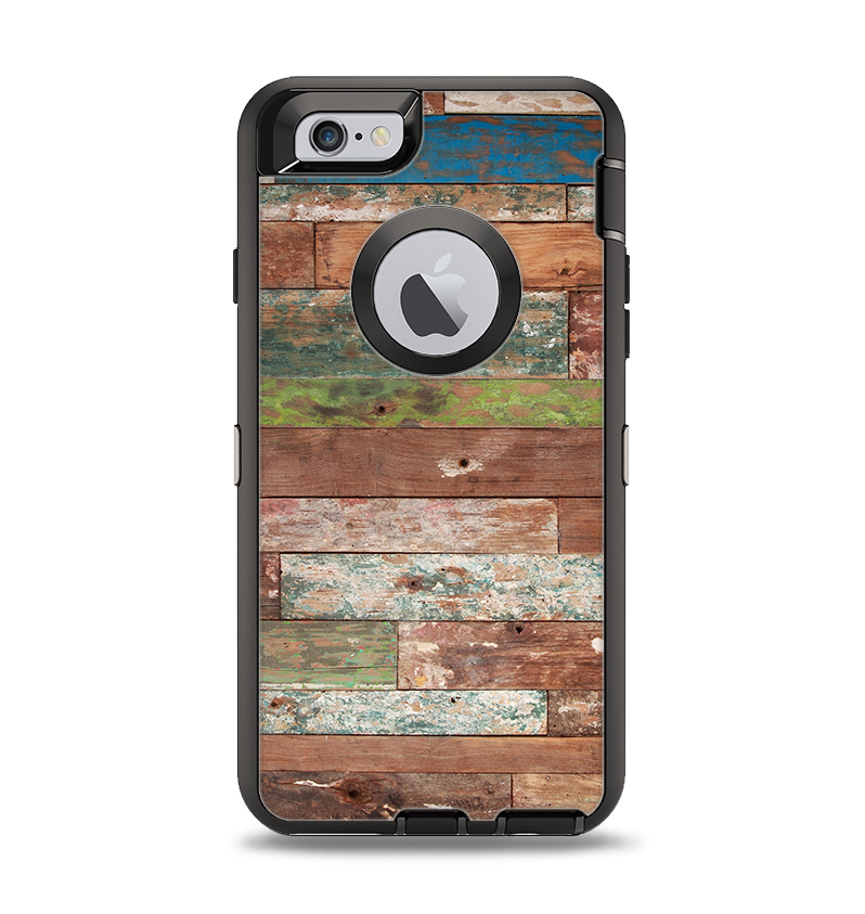 The Vintage Wood Planks Apple iPhone 6 Otterbox Defender Case Skin Set