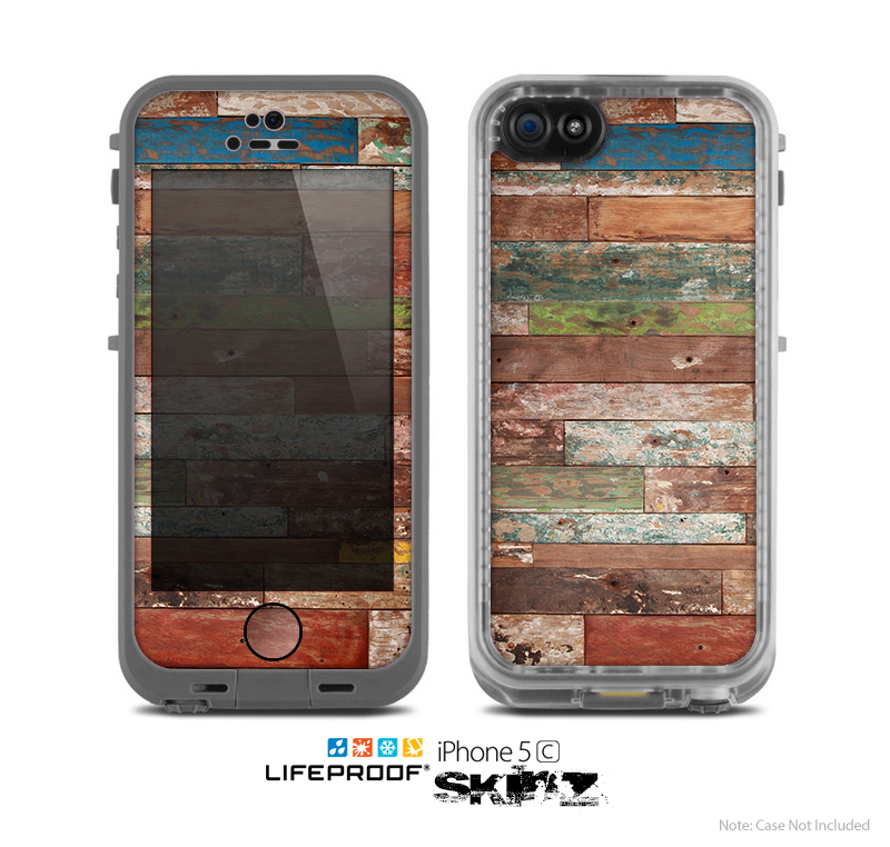 The Vintage Wood Planks Skin for the Apple iPhone 5c LifeProof Case