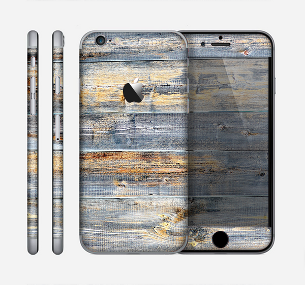 The Vintage Wooden Planks with Yellow Paint Skin for the Apple iPhone 6