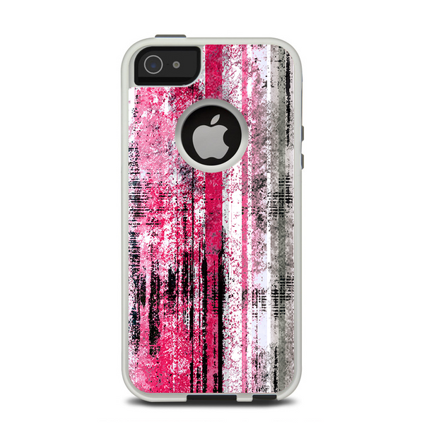 The Vintage Worn Pink Paint Apple iPhone 5-5s Otterbox Commuter Case Skin Set