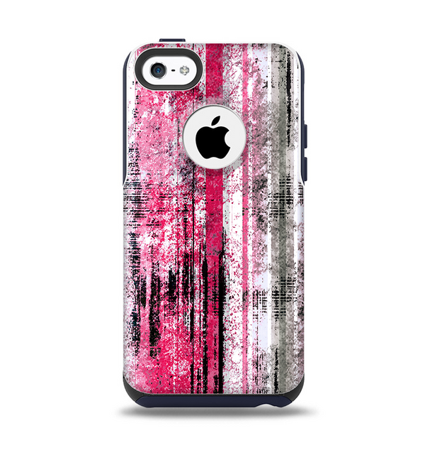The Vintage Worn Pink Paint Apple iPhone 5c Otterbox Commuter Case Skin Set