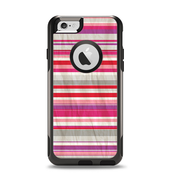 The Vintage Wrinkled Color Tall Stripes Apple iPhone 6 Otterbox Commuter Case Skin Set