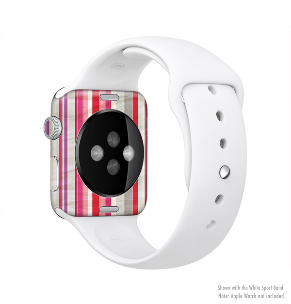 The Vintage Wrinkled Color Tall Stripes Full-Body Skin Kit for the Apple Watch