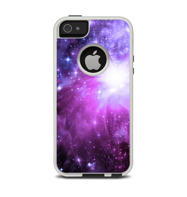 The Violet Glowing Nebula Apple iPhone 5-5s Otterbox Commuter Case Skin Set