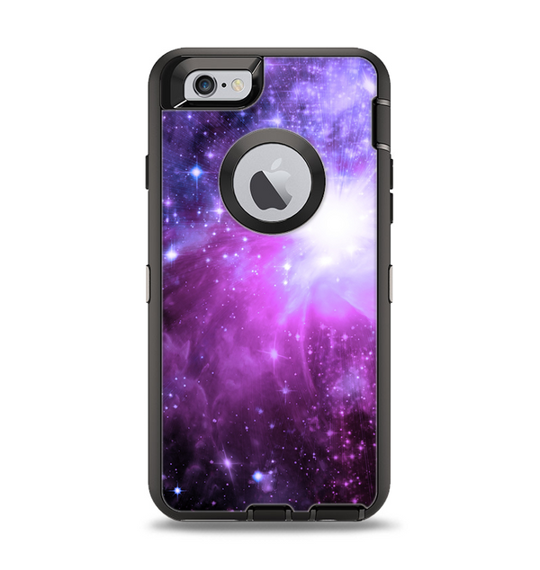 The Violet Glowing Nebula Apple iPhone 6 Otterbox Defender Case Skin Set