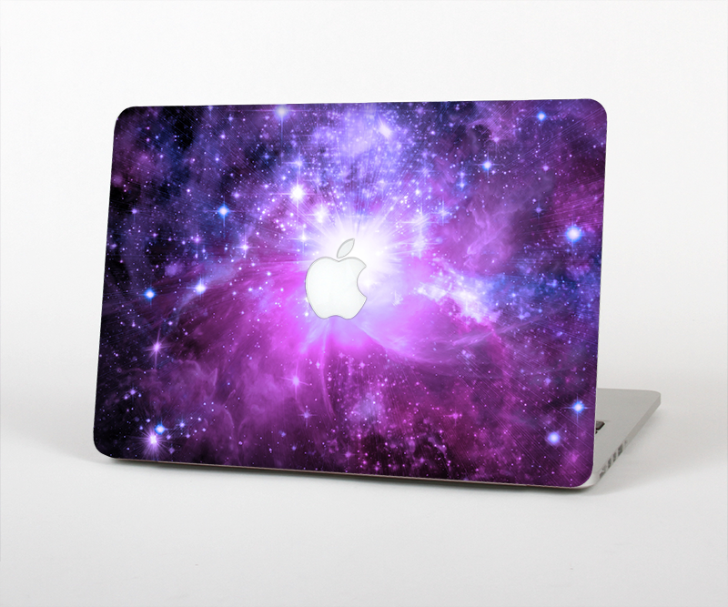 The Violet Glowing Nebula Skin Set for the Apple MacBook Pro 15" with Retina Display