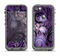 The Violet with Black Highlighted Spirals Apple iPhone 5c LifeProof Fre Case Skin Set