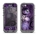 The Violet with Black Highlighted Spirals Apple iPhone 5c LifeProof Nuud Case Skin Set