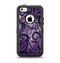 The Violet with Black Highlighted Spirals Apple iPhone 5c Otterbox Defender Case Skin Set