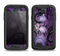 The Violet with Black Highlighted Spirals Samsung Galaxy S4 LifeProof Nuud Case Skin Set