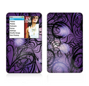 The Violet with Black Highlighted Spirals Skin For The Apple iPod Classic