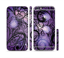 The Violet with Black Highlighted Spirals Sectioned Skin Series for the Apple iPhone 6s Plus