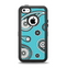 The Vivid Blue & Black Paisley Design Apple iPhone 5c Otterbox Defender Case Skin Set