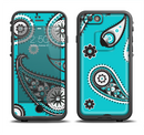 The Vivid Blue & Black Paisley Design Apple iPhone 6/6s LifeProof Fre Case Skin Set