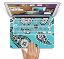 The Vivid Blue & Black Paisley Design Skin Set for the Apple MacBook Pro 13" with Retina Display