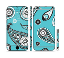 The Vivid Blue & Black Paisley Design Sectioned Skin Series for the Apple iPhone 6s Plus