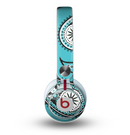 The Vivid Blue & Black Paisley Design Skin for the Beats by Dre Mixr Headphones