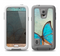 The Vivid Blue Butterfly On Textile Samsung Galaxy S5 LifeProof Fre Case Skin Set