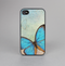 The Vivid Blue Butterfly On Textile Skin-Sert for the Apple iPhone 4-4s Skin-Sert Case