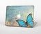 The Vivid Blue Butterfly On Textile Skin Set for the Apple MacBook Pro 15" with Retina Display