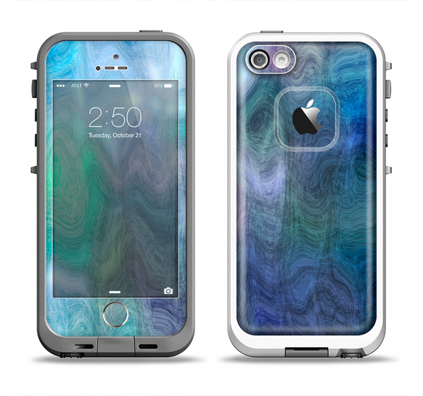 The Vivid Blue Sagging Painted Surface Apple iPhone 5-5s LifeProof Fre Case Skin Set