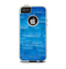 The Vivid Blue Techno Lines Apple iPhone 5-5s Otterbox Commuter Case Skin Set