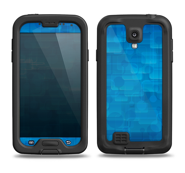 The Vivid Blue Techno Lines Samsung Galaxy S4 LifeProof Nuud Case Skin Set