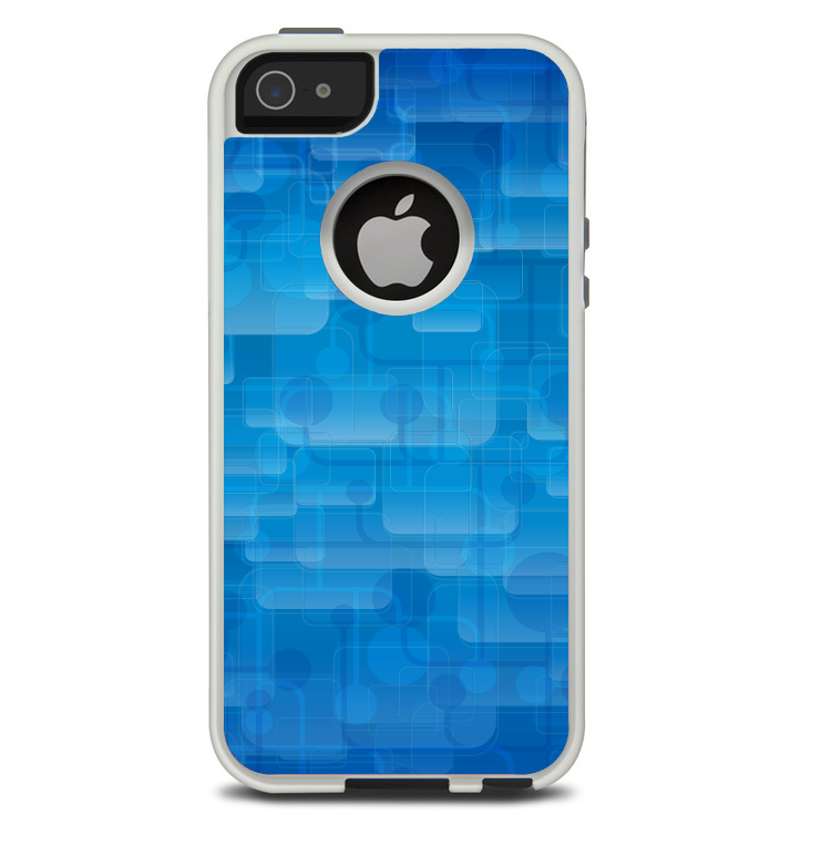 The Vivid Blue Techno Lines Skin For The iPhone 5-5s Otterbox Commuter Case
