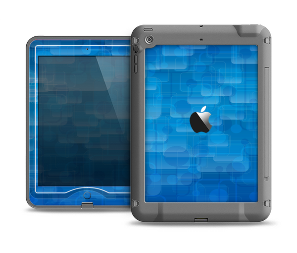 The Vivid Blue Techno Lines Apple iPad Mini LifeProof Nuud Case Skin Set