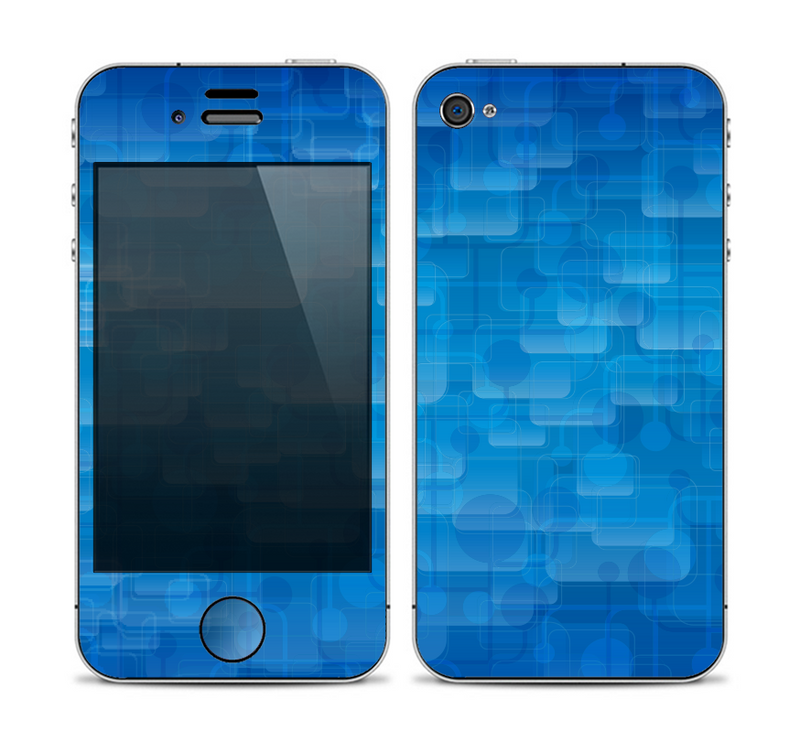 The Vivid Blue Techno Lines Skin for the Apple iPhone 4-4s