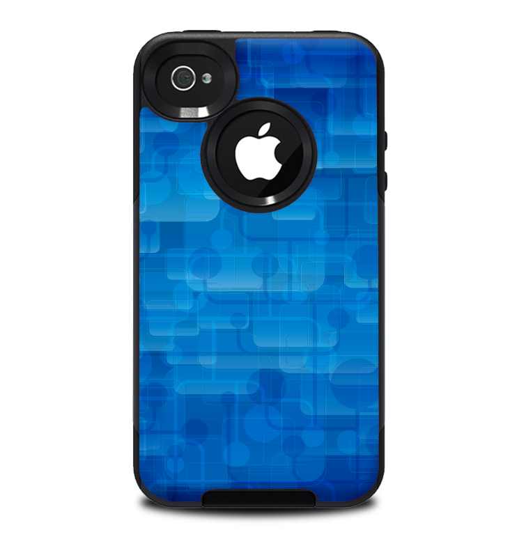 The Vivid Blue Techno Lines Skin for the iPhone 4-4s OtterBox Commuter Case