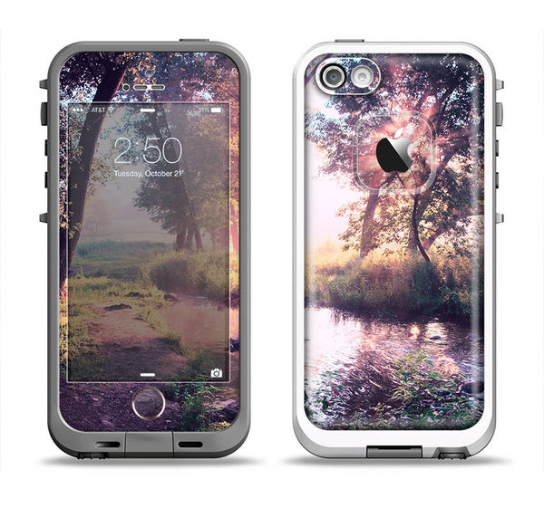 The Vivid Colored Forrest Scene Apple iPhone 5-5s LifeProof Fre Case Skin Set