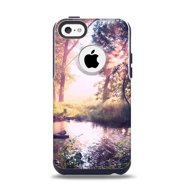 The Vivid Colored Forrest Scene Apple iPhone 5c Otterbox Commuter Case Skin Set