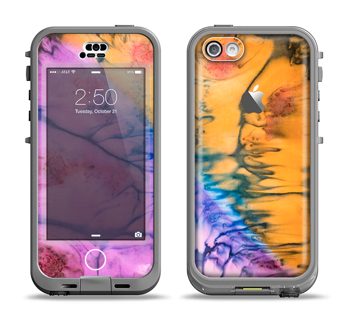 The Vivid Colored Wet-Paint Mixture Apple iPhone 5c LifeProof Nuud Case Skin Set
