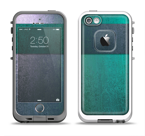 The Vivid Emerald Green Sponge Texture Apple iPhone 5-5s LifeProof Fre Case Skin Set