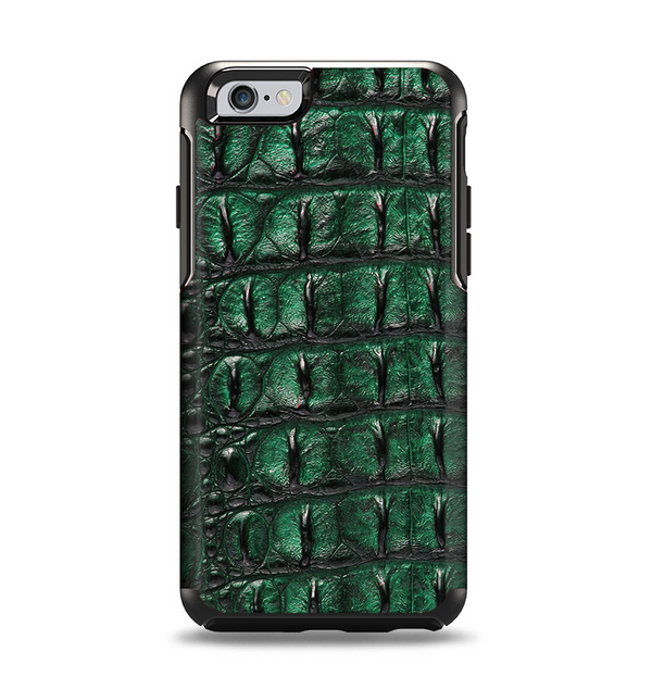 The Vivid Green Crocodile Skin Apple iPhone 6 Otterbox Symmetry Case Skin Set