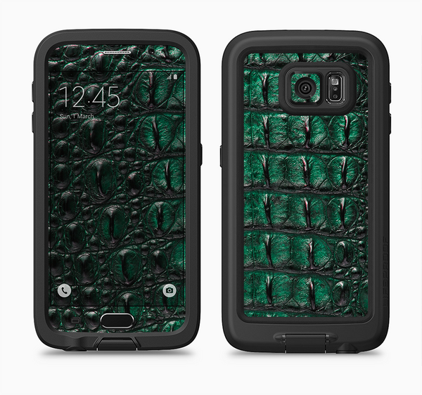 The Vivid Green Crocodile Skin Full Body Samsung Galaxy S6 LifeProof Fre Case Skin Kit