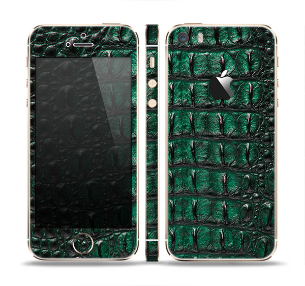 The Vivid Green Crocodile Skin Skin Set for the Apple iPhone 5s